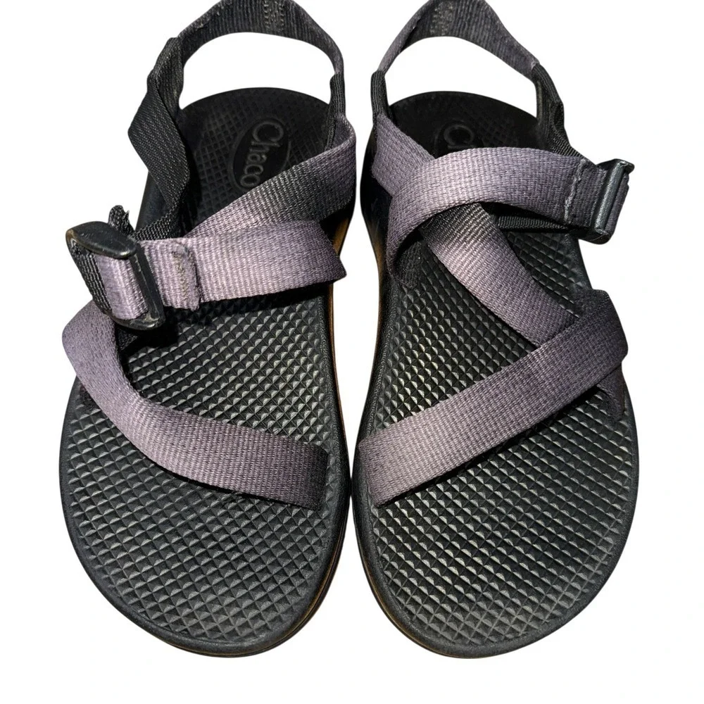 Chaco Z/1 Ecotread Kids 4 Pre-Owned Sandal Gray Adjustable Strappy Outdoor Hike